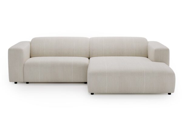 Modułowy narożnik beżowy w stylu minimalistycznym z tkaniny sztruksowej