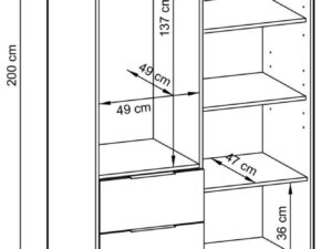 miniaturka Szafa DELY z Lustrem 105cm Styl Dąb i Grafit