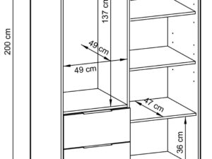 miniaturka Szafa DELY 105cm Dąb Grafit Szary Artisan Elegancja