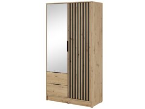 Szafa DELY z Lustrem 105cm Styl Dąb i Grafit