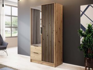 miniaturka Szafa DELY z Lustrem 105cm Styl Dąb i Grafit