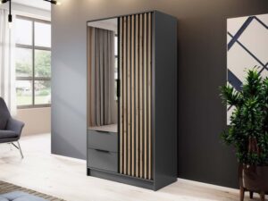 miniaturka Szafa DELY z Lustrem 105cm Styl Dąb i Grafit