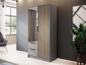 miniaturka Szafa DELY z Lustrem 105cm Styl Dąb i Grafit
