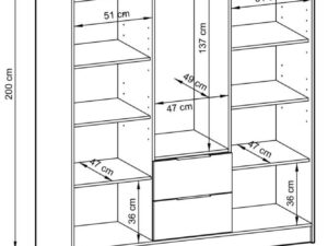 miniaturka Szafa DELY 3D 150cm Trzy Kolory Bez Lustra