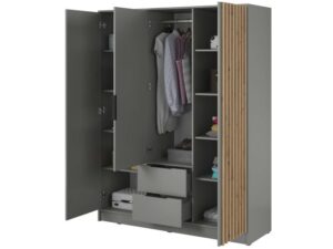 miniaturka Szafa DELY 3D 150cm z Lustrem Czarny Akcent Nowoczesności