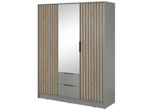 miniaturka Szafa DELY 3D 150cm z Lustrem Czarny Akcent Nowoczesności