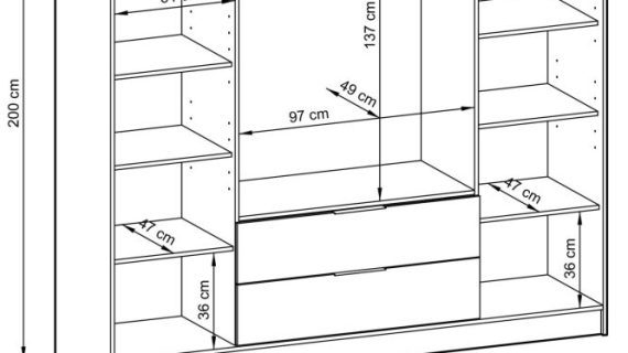 Szafa DELY 4D 200cm Lamelowanie Bez Lustra - obrazek 10