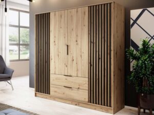 miniaturka Szafa DELY 4D 200cm Lamelowanie Bez Lustra