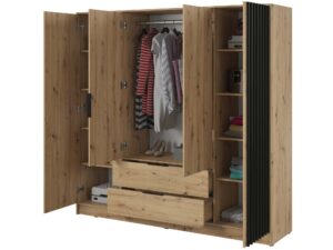 miniaturka Szafa DELY 4D 200cm Lamelowanie Bez Lustra