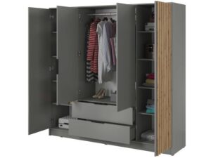 miniaturka Szafa DELY 4D 200cm Lamelowanie Bez Lustra