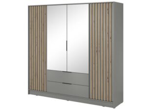miniaturka Szafa DELY 4D z Lustrem 200cm Grafit Artisan Szary Elegancja