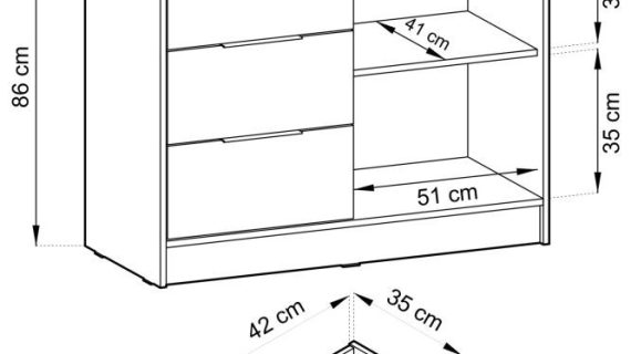 Komoda DELY 2D 105cm Praktyczność z Uchylnymi Drzwiami - obrazek 10