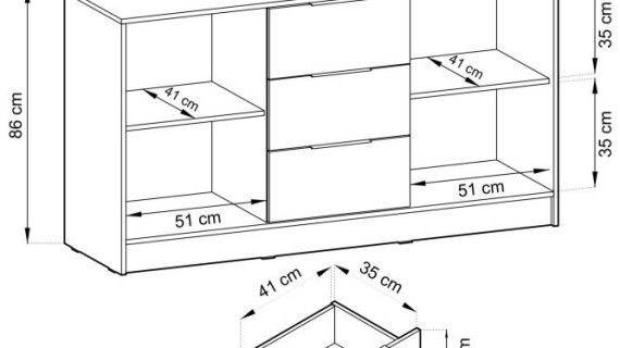Komoda DELY 3D 155cm Nowoczesny Design Trzy Kolory - obrazek 9