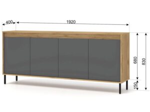 miniaturka Duża Komoda Riva 190 cm z Regulowanymi Nóżkami