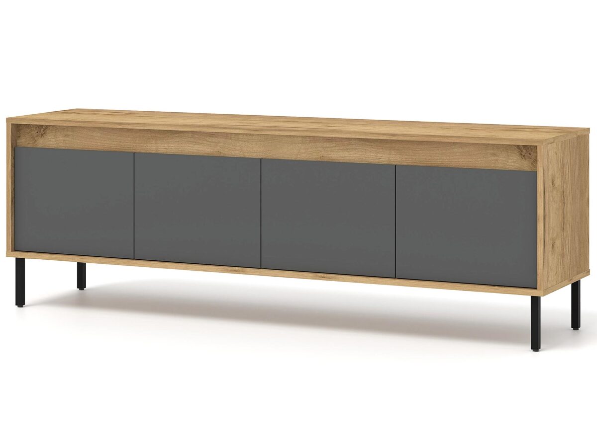 Klasyczna Szafka RTV Rivia z Czarnymi Nóżkami