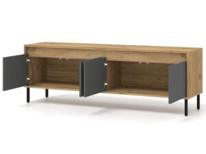 miniaturka Klasyczna Szafka RTV Rivia z Czarnymi Nóżkami