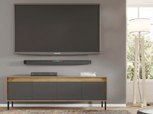 miniaturka Klasyczna Szafka RTV Rivia z Czarnymi Nóżkami