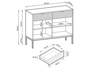 miniaturka Komoda Sivas 104 ze Złotym Uchwytem