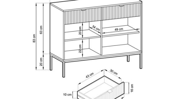 miniaturka Komoda Sivas 104 ze Złotym Uchwytem