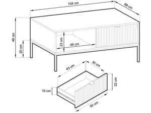 miniaturka Ława Sivas z Ryflowanym Frontem Nowoczesność