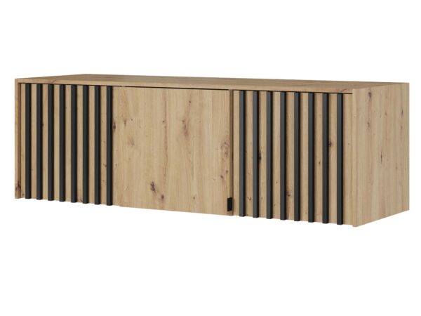 Nowoczesna szafka z naturalnego drewna i lameli dębowych