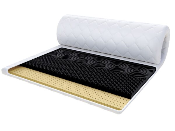 Materac z lateksem i czarną pianką w pokrowcu pikowanym do komfortowego snu