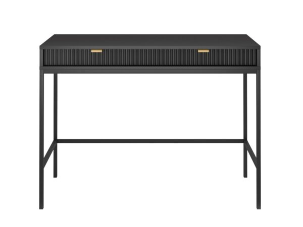 Ciemna toaletka z pionowymi żłobieniami – smukła forma i prosty design