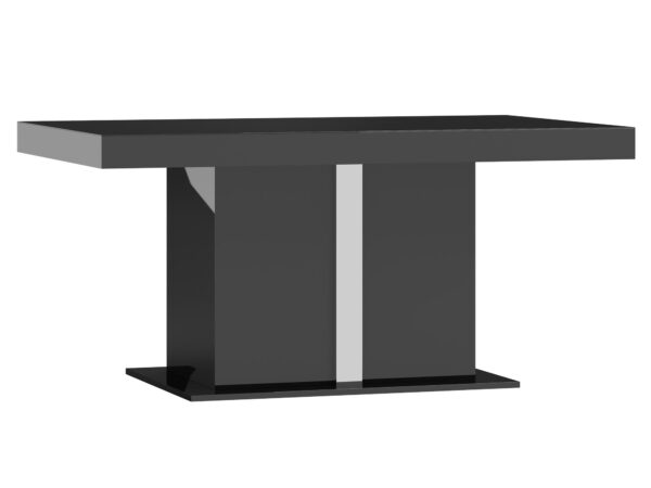 Ciemny stół jadalniany w stylu loft z metalową podstawą