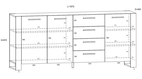 miniaturka Komoda IRFAN Funkcjonalna z Szufladami