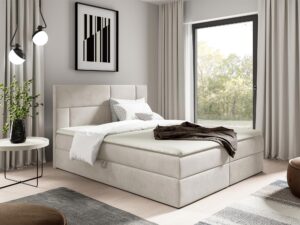 miniaturka Kontynentalne Łóżko Cavallo z Czarną Tapicerką