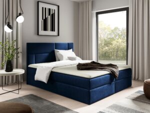 miniaturka Kontynentalne Łóżko Cavallo z Czarną Tapicerką