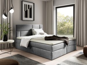 miniaturka Kontynentalne Łóżko Cavallo z Czarną Tapicerką