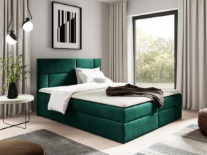 miniaturka Kontynentalne Łóżko Cavallo z Czarną Tapicerką