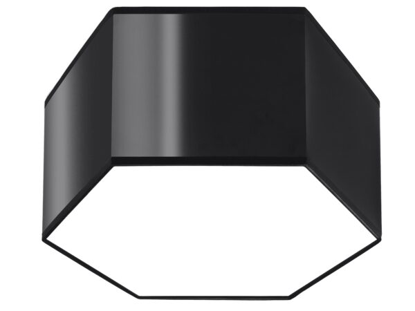 Czarna lampa sufitowa z ostrym kształtem i światłem LED w stylu modern