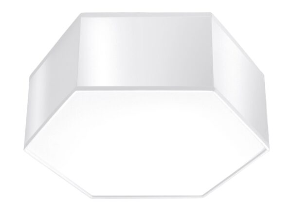 Biała lampa sufitowa LED w nowoczesnym stylu geometrycznym