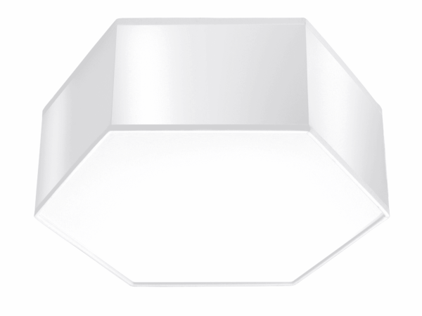 Biała lampa sufitowa LED w nowoczesnym stylu geometrycznym