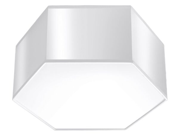 Geometryczna lampa sufitowa LED z połyskującym białym wykończeniem