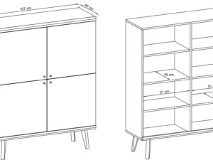 miniaturka Komoda Orys Skandynawska Dąb i Biel