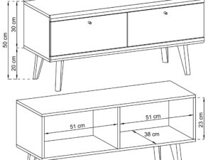 miniaturka Szafka RTV Orys Dąb Riviera/Biel Skandynawski Styl