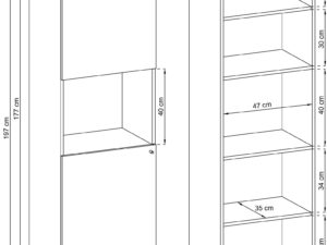 miniaturka Witryna Orys Designerski Akcent Biały/Dąb