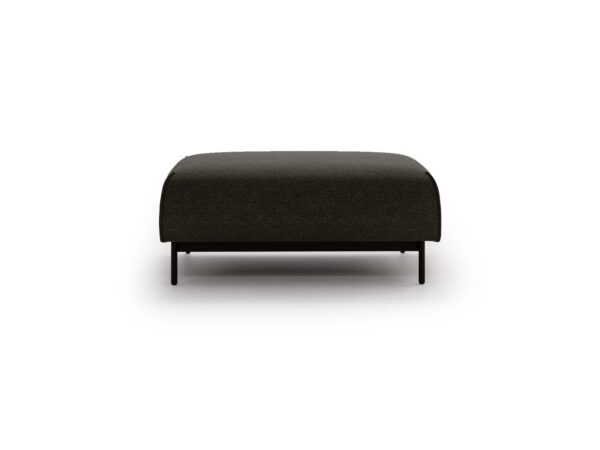 Mała pufa ciemna z obłym wykończeniem