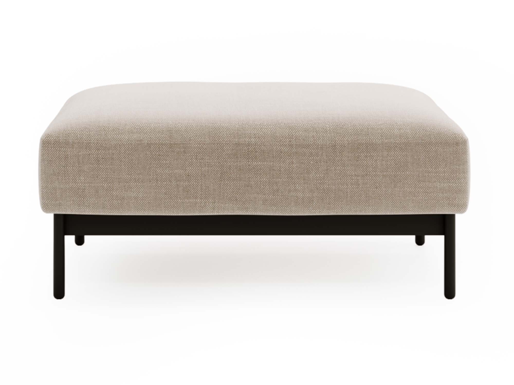 Beżowa pufa z metalowymi nogami – styl nowoczesny do eleganckiego wnętrza