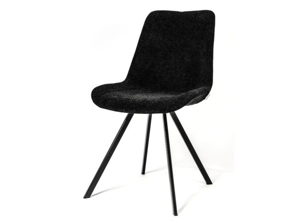 Nowoczesne czarne krzesło tapicerowane z bocznym profilem