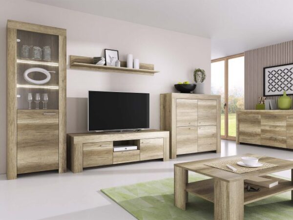 Komplet mebli RTV i stolika do salonu w stylu country