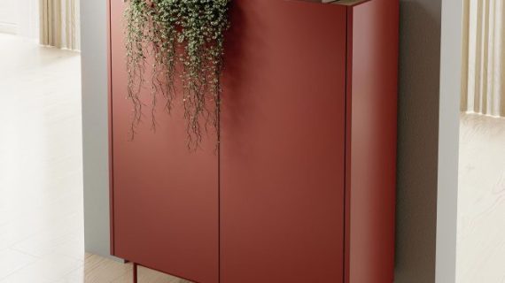 miniaturka Komoda Ceka 97cm Odcienie Kaszmir i Cegła Nowoczesność