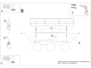 miniaturka Plafon 3-punktowy YUCCA styl skandynawski
