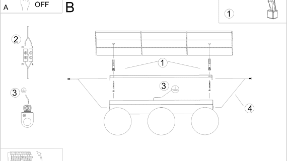 miniaturka Plafon 3-punktowy YUCCA styl skandynawski