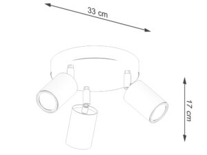 miniaturka Plafon Minimalistyczny Biały i Czarny CLARIS 3P