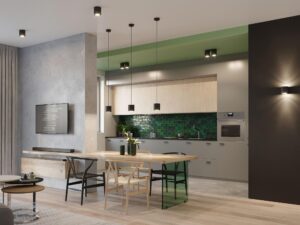 miniaturka Plafon OCEANUS 2 w Eleganckiej Palecie Czerni Szarości i Bieli