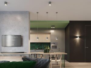 miniaturka Plafon OCEANUS 2 w Eleganckiej Palecie Czerni Szarości i Bieli